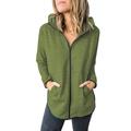 Women Lightweight Plus Size Hoodies Jacket Office Work Coat Long Sleeve Outwear Overcoat