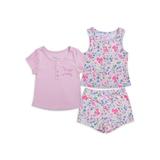 Young Hearts Baby Girl 3PC PJ SHORT SET(Size 12M-24M)