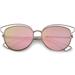 sunglassLA - Womens Fashion Open Metal Frame Iridescent Lens Cat Eye Sunglasses - 55mm