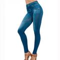 Leggings Jeans for Women Pencil Stretchy Casual Denim Sexy Skinny Jeans High Waist Long Legging Trousers Blue