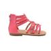 bebe Girls Toddler/Little Kid Strappy Ankle High Back Zipper Gladiator Sandals With Braided Accent Size 8 Coral/Gold