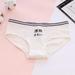Wuffmeow Women Underwear Briefs Chinese Letters Printed Cotton Panties Mid Waist Soft Stretch Panties Traceless Lightweight Panties