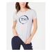 TOMMY HILFIGER Womens Gray Hilfiger Sport Graphic Circular Short Sleeve Crew Neck T-Shirt Top Size: L