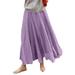 ZANZEA Women Full Length A-Line Skirt Long Maxi Skirt Plain Solid Basic Dress