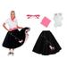 Adult 4 pc - 50's Poodle Skirt Outfit - Black w/Hot Pink / XLarge