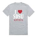 I Love SDSU San Diego State University Aztecs T-Shirt Heather Grey Medium