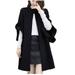 Bescita Women Work Solid Vintage Winter office Sleeveless Button Woolen Jacket Coat