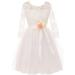 Little Girl Floral Lace Top Tulle Flower Party Flower Girl Dress USA Off White 6 JKS 2098