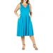 24seven Comfort Apparel Sleeveless Midi Plus Size Fit and Flare Pocket Dress, P0116181, Made in USA