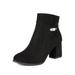 DREAM PAIRS Women's Winter Ankle Boots Suede Shoes Chunky Block Heel Ankle Boots MIMI BLACK Size 9