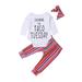 3PCS Newborn Baby Girl Outfits Clothes Set Long Sleeve Romper Bodysuit+Pants