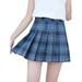 Xingqing Girls Women High Waisted Plain Pleated Skirt Skater Tennis School Uniforms A-line Mini Skirt Lining Shorts