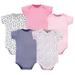 Hudson Baby Baby Girl Cotton Bodysuits, 5-Pack