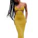 Listenwind Womens Sexy Cut Out Dress Casual Summer Beach Long Dresses Spaghetti Strap Backless Club Party Bodycon Maxi Dress