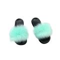 Women's Fur Slides Fuzzy Furry Slippers Comfort Slip On Sandals Casual Shoes