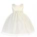 Lito Girls Ivory Satin Organza 3 Flower Sash Flower Girl Dress 8