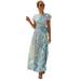 Boho Beach Floral Polka Dot Printed Maxi Dress For Women Casual Ladies Wrap Summer Paisley Ruffled Irregular Strap Holiday Long Sundress