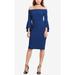 Lauren by Ralph Lauren NEW Blue Womens Size 4 Off-Shoulder Sheath Dress