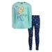 Disney Frozen Elsa Toddler Girls Long Sleeve Fleece Peplum T-Shirt Leggings Set Blue 5T