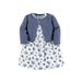 Luvable Friends Baby Girl Dress & Cardigan, 2pc Outfit Set