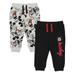 Disney Mickey Mouse Baby Boys 2 Pack Drawstring Pants Black and Grey 6-9 Months