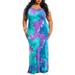 UKAP Women's Summer Maxi Dress Casual Plus Size Short Sleeve Long Dress Casual Round Neck Plus Size Beach Holiday Dresses