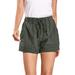 UKAP Women Elastic Waist Pure Color Shorts Comfy Drawstring Casual Summer Beach Lightweight Short Pants with Four Pockets Green S(US 2-4)