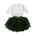 Farrubbyine8 Toddler Kids Baby Girl Shirt Top Tulle Tutu Skirt Dress Outfit