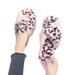 Women's Slippers Fuzzy Cross Band Leopard Warm Open Toe Cozy House Memory Foam Sandals Slides Soft Flat Comfy Non-Slip Slippers Pink Khaki Bule Gray