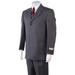 Men's Available In 2 Or 3 Buttons Style Regular Classic Cut/4 Button Style Charcoal Gray Pinstripe 2 Piece Suits - Two Piece Business Suits