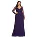 Ever-Pretty Womens A-Line Chiffon Bridesmaid Wedding Party Maxi Dresses for Women 86923 Purple US 10