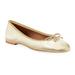 Tory Burch Women's Spark Gold Leather Charm Ballet Flats (Numeric_10)