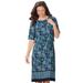 Anthony Richards Womenâ€™s Popover Short Sleeve Summer Dress with Border-Print