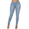 Xingqing Women Skinny Jeans High Waist Stretch Denim Pencil Pants Casual Wild Bottoms for Daily Streetwear