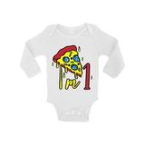 Birthday Outfits for 12 Months - Cute Baby Boy Baby Girl Shirt - Pizza Bodysuit