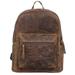 KomalC 15" Vintage Genuine Buffalo Leather Backpack Rucksack Travel Bag College BagSALE