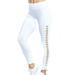 Women Striped Long Pant Waist Tie Skinny Trousers Casual Fit Jogger Leggings