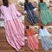 Women Maxi Dress Plus Size Beach Dress Polka Dot Loose Tops + Dress Summer Holiday Two Piece Dresses