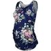 LAPA Women's Maternity Floral Tank Tops Sleeveless Side Ruched Pregnancy Shirts