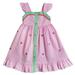 Good Lad Toddler thru 4/6X Girls Pink Seersucker Flutter Sleeve Sundress with Watermelon Embroideries