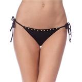 La Blanca Deco Stud California String Side Tie Hipster Bottom Black 14 / Black