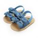CUTELOVE Baby Girl Sandals Summer Baby Girl Shoes Cotton Canvas Striped Bow Baby Sandals Beach Sandals Newborn Moccasins For Girls