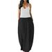 Luiryare Women V-Neck Maxi Dress Sleeveless Halter One-Piece Spaghetti Strap Plus Size Gradient Sundress