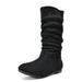 Dream Pairs Girl's Kid's Cute Zipper Flat Heel Mid Calf Boot Shoes Blvd-K Black Size 11