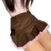 Brown Corduroy Y2K women Vintage 90s Aesthetic School Girl Mini Skirt Lace Trim Hem Cute Kawaii Clothes