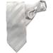 Jacob Alexander Men's Solid Color Tonal Stripe Zipper Neck Tie - Silver