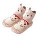 Unisex Baby Toddler Animals Print Cotton Socks Slipper Anti-Slip Crib Shoes - Sold per 1 Pair (Beige/Little Bear, 18-24 Months)