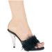 Ellie Shoes E-405-Sasha 4 Heel Maribou Slippers Black / 11