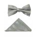 Jacob Alexander Men's Stripe Tonal Pre-Tied Clip-On Bow Tie and Pocket Square Set - Gray