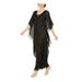 JKARA Womens Black Embroidered Sheer V Neck Full-Length Fit + Flare Evening Dress Size 12